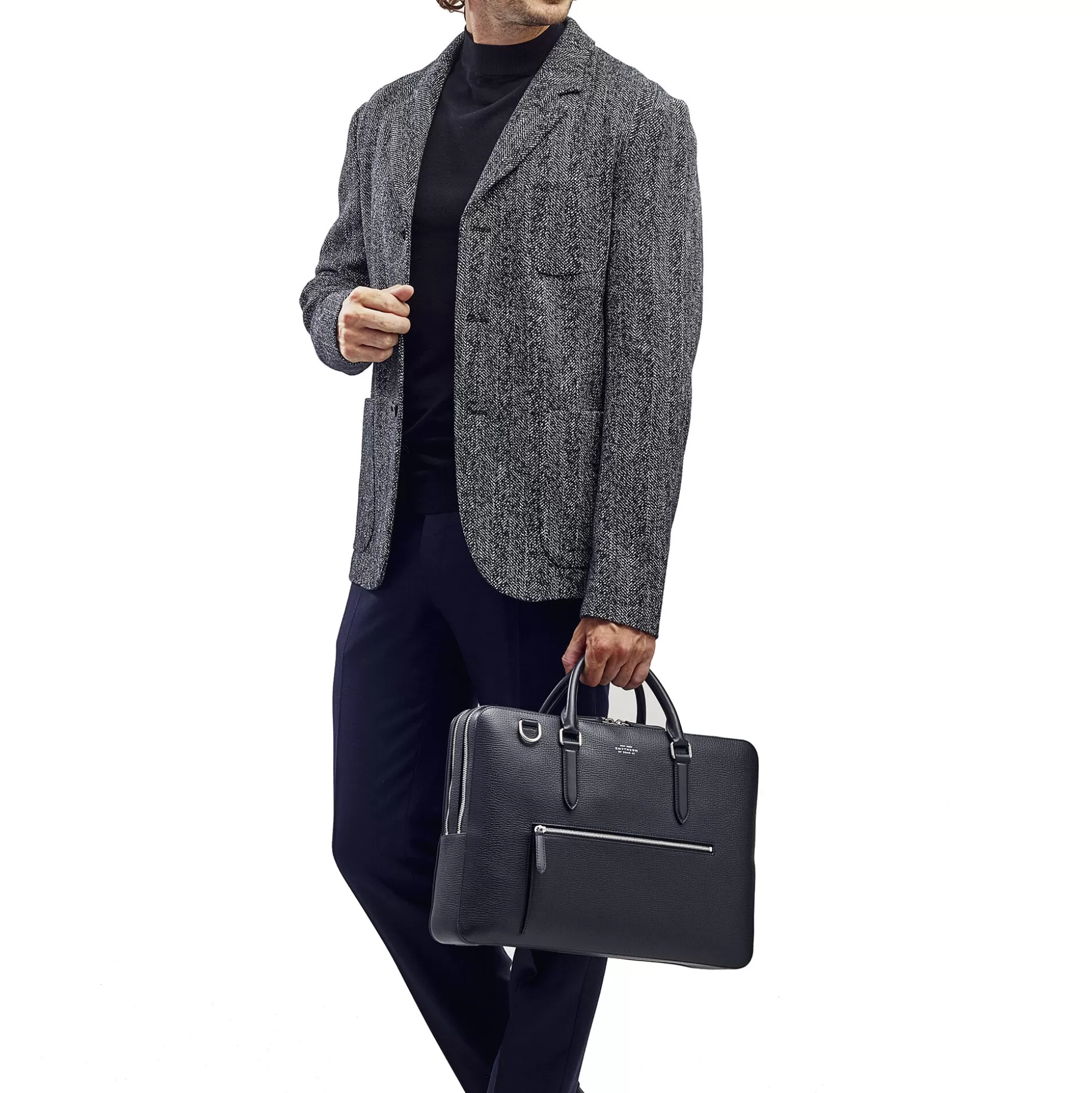 Men Smythson Briefcases^Large Briefcase With Zip Front In Ludlow