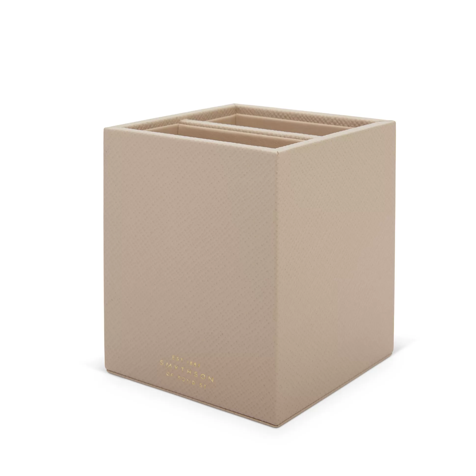 Smythson Desk Accessories^Pen Pot With Divider In Panama