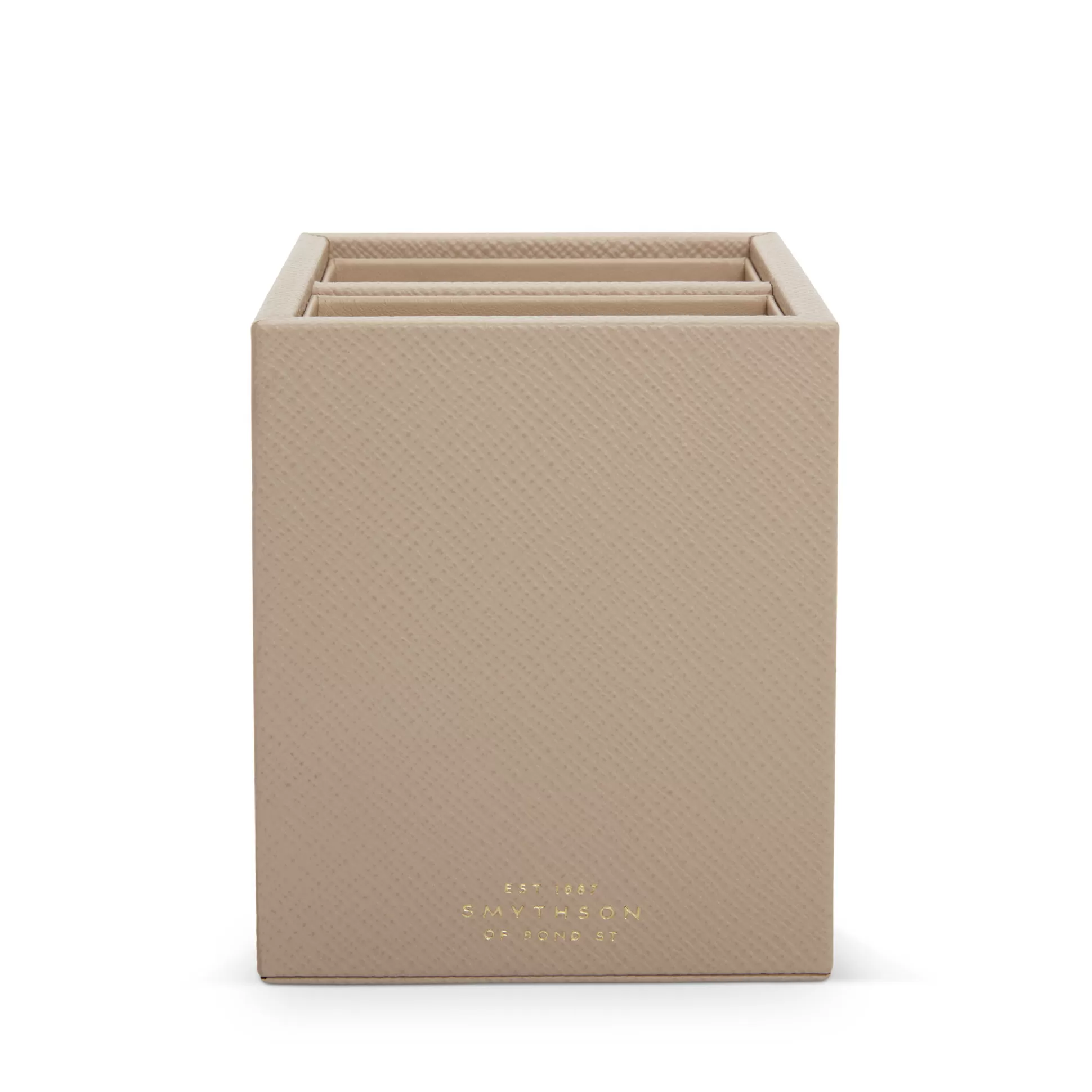 Smythson Desk Accessories^Pen Pot With Divider In Panama